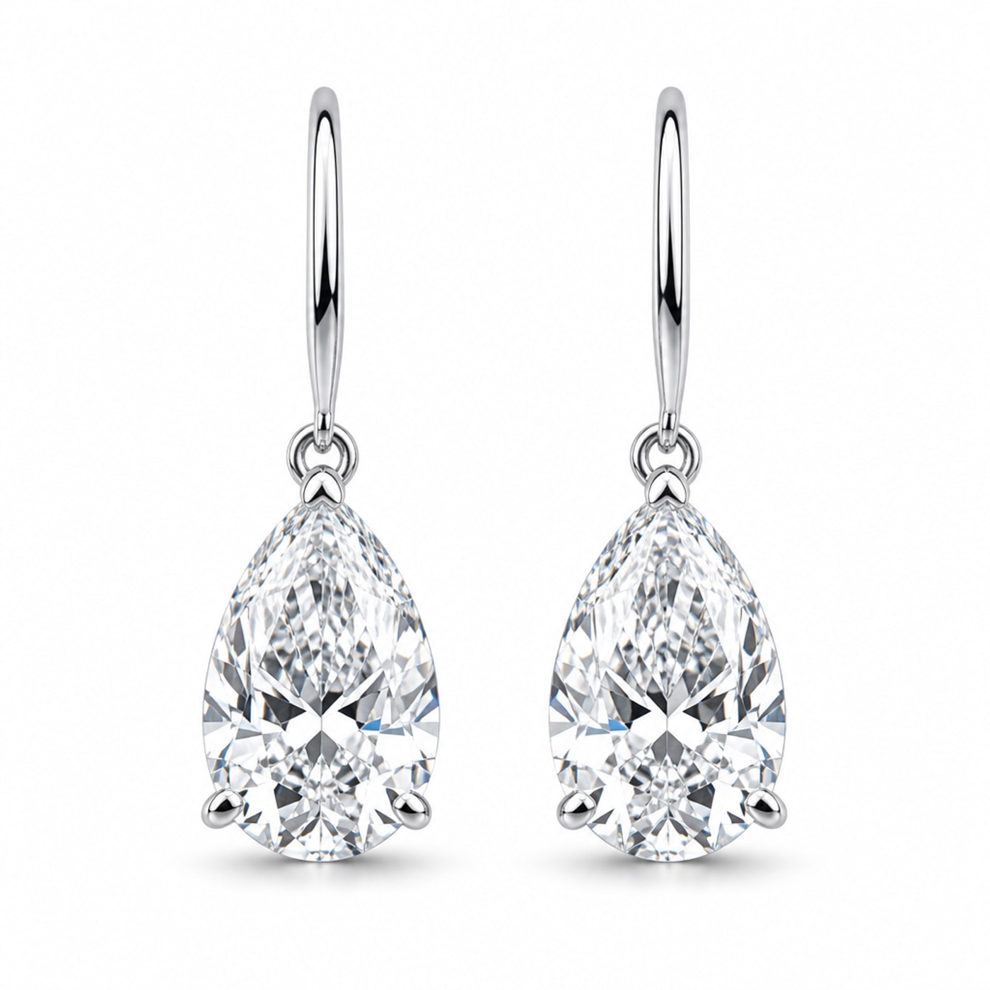Серьги Pear Diamond в белом золоте 18K
